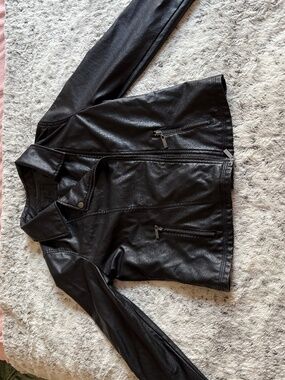 J2 Black Leather Jacket Size M